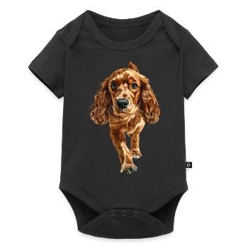 Cocker Spaniel - Baby Premium Kurzarmbody - Schwarz - Vorne