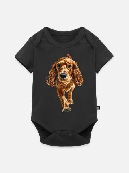 Cocker Spaniel - Baby Premium Kurzarmbody - Schwarz
