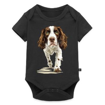 Englischer Springer Spaniel - Baby Premium Kurzarmbody - Schwarz - Vorne