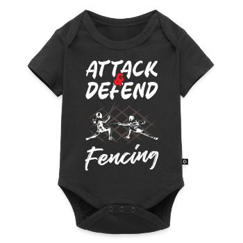 Attack And Defend Fencing - Baby Premium short-sleeve bodysuit - black - Front