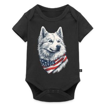 Samojede - Baby Premium Kurzarmbody - Schwarz - Vorne