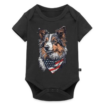 Shetland Sheepdog - Baby Premium Kurzarmbody - Schwarz - Vorne