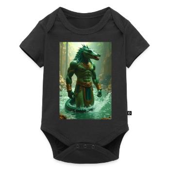 Sobek, krokodilköpfiger Gott im Nil - Baby Premium Kurzarmbody - Schwarz - Vorne