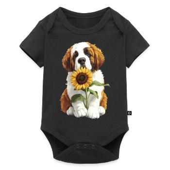 Bernhardiner - Baby Premium Kurzarmbody - Schwarz - Vorne