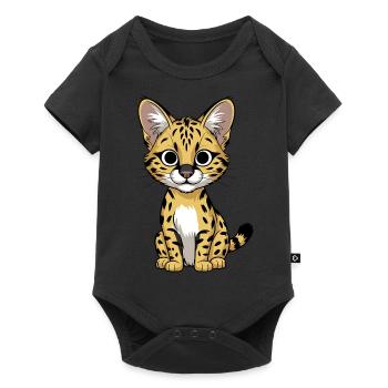 Serval - Baby Premium Kurzarmbody - Schwarz - Vorne
