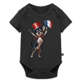 Chihuahua - Baby Premium Kurzarmbody - Schwarz - Vorne