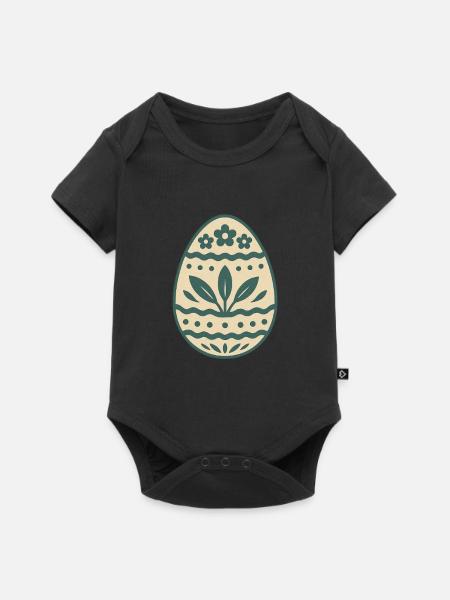 Osterei für das Osterfest - Baby Premium Kurzarmbody - Schwarz