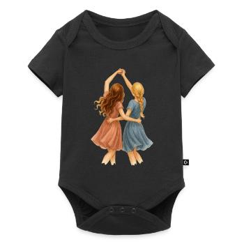 Best friends dancing blonde and redhead - Baby Premium short-sleeve bodysuit - black - Front