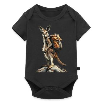 Känguru - Baby Premium Kurzarmbody - Schwarz - Vorne