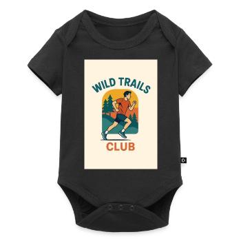 Wild Trails Club - Baby Premium Kurzarmbody - Schwarz - Vorne