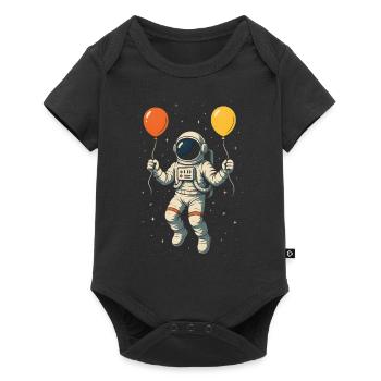 Astronaute avec des ballons colorés - Body à manches courtes Premium Bébé - noir - Devant