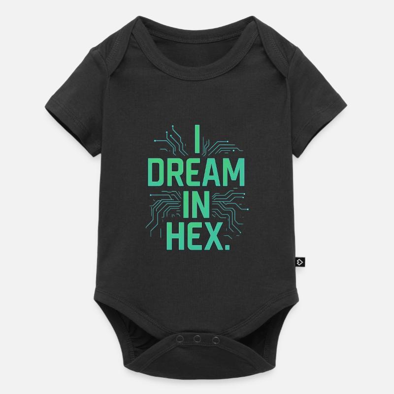 I Dream in Hex – Nerdy Coder T-Shirt für Entwickler - Baby Premium Kurzarmbody - Schwarz