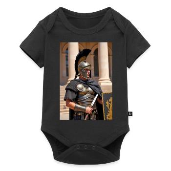 Shadow guard waits, Slavic wolves howl beneath Rom - Baby Premium short-sleeve bodysuit - black - Front