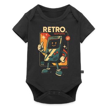 Retro 80s Gaming - Baby Premium short-sleeve bodysuit - black - Front