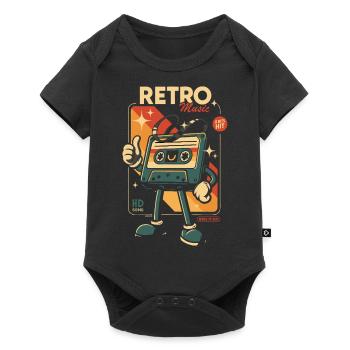 Retro music from the 80s - Baby Premium short-sleeve bodysuit - black - Front