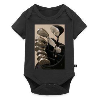 Sport - Golf, sac de golf avec clubs - Body à manches courtes Premium Bébé - noir - Devant