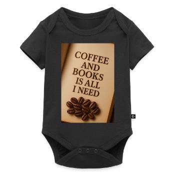 Un café et des livres sont tout ce dont j’ai besoin - Body à manches courtes Premium Bébé - noir - Devant