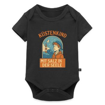 Kuestenkind- mit Salz in der Seele - Baby Premium Kurzarmbody - Schwarz - Vorne
