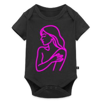 Line Art Woman Profile – Minimalist - Baby Premium short-sleeve bodysuit - black - Front