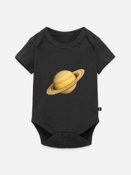 Planeten-Ringe - Baby Premium Kurzarmbody - Schwarz