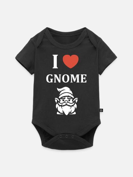 Ich liebe Gnome - Baby Premium Kurzarmbody - Schwarz