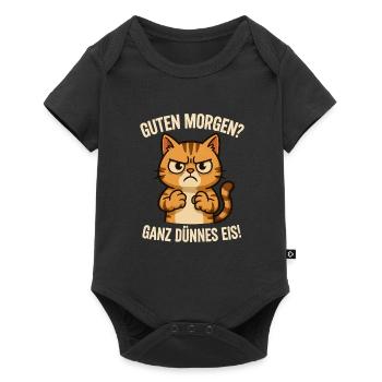Bonjour chat de glace très mince drôle - Body à manches courtes Premium Bébé - noir - Devant