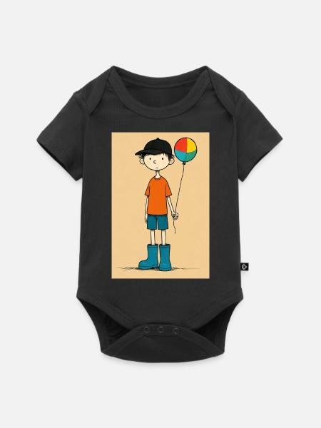 Kleiner Junge spielt Ball - Baby Premium Kurzarmbody - Schwarz