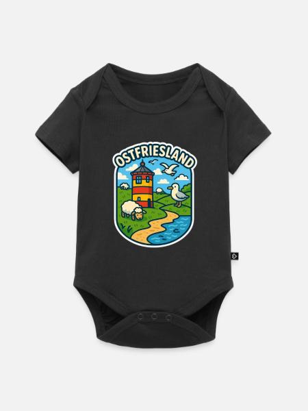 Ostfriesland - Baby Premium Kurzarmbody - Schwarz
