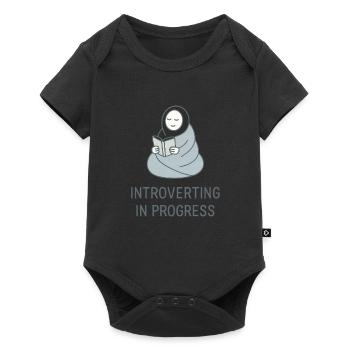 Introverting in Progress – For quiet hours - Baby Premium short-sleeve bodysuit - black - Front