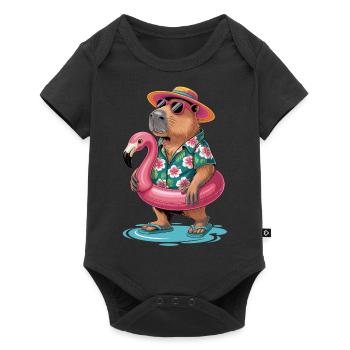 Capybara On Summer Vacation - Baby Premium short-sleeve bodysuit - black - Front
