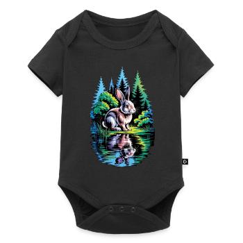 Kreatives Kaninchen-Motiv – Schöne Illustration - Baby Premium Kurzarmbody - Schwarz - Vorne