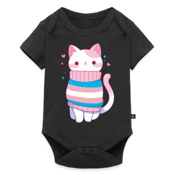 Transgender Cat Trans Kawaii LGBTQ+ Pride - Baby Premium short-sleeve bodysuit - black - Front
