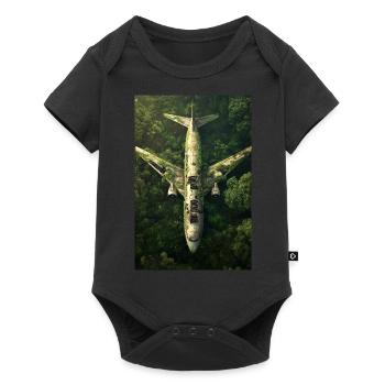 Épave d’avion abandonnée dans la jungle - Body à manches courtes Premium Bébé - noir - Devant