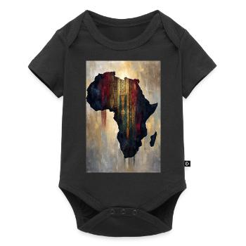 Carte de l’Afrique Impression d’art tribal - Body à manches courtes Premium Bébé - noir - Devant