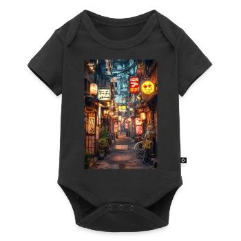 Nuit de Tokyo Lueur - Body à manches courtes Premium Bébé - noir - Devant