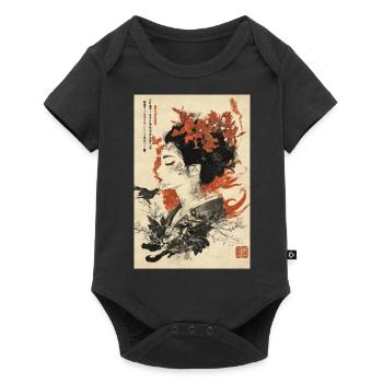 Floral Geisha Ink Art - Baby Premium short-sleeve bodysuit - black - Front