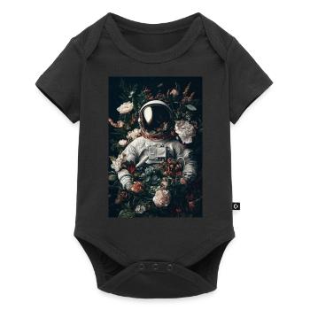 Astronaut in Bloom - Baby Premium short-sleeve bodysuit - black - Front
