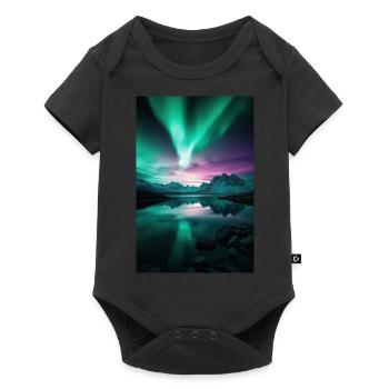Aurora Over Arctic Peaks - Baby Premium short-sleeve bodysuit - black - Front