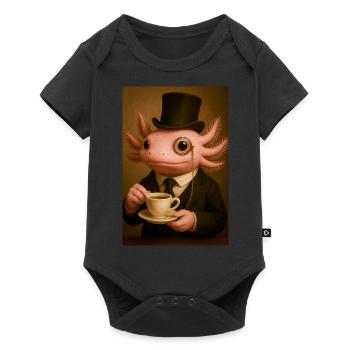 Dapper Axolotl with Coffee - Baby Premium short-sleeve bodysuit - black - Front