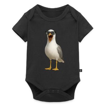 Screaming Seagull with Sunglasses - Baby Premium short-sleeve bodysuit - black - Front
