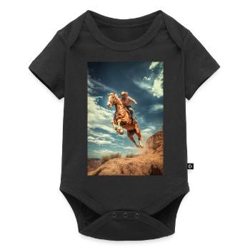 Cowboy Cliff Jump - Baby Premium short-sleeve bodysuit - black - Front