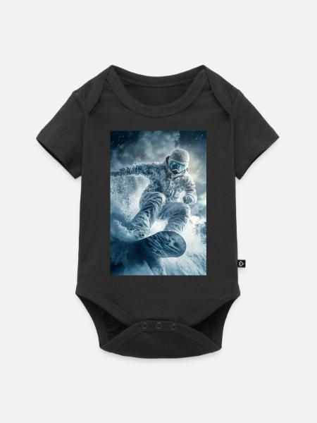 Frozen Thrill Snowboarder - Baby Premium Kurzarmbody - Schwarz
