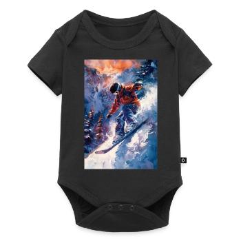 Art épique de l’aventure en snowboard - Body à manches courtes Premium Bébé - noir - Devant