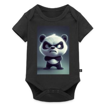 Grumpy Cartoon Panda Mood - Baby Premium short-sleeve bodysuit - black - Front