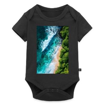 Tropical Shoreline from Above - Baby Premium short-sleeve bodysuit - black - Front