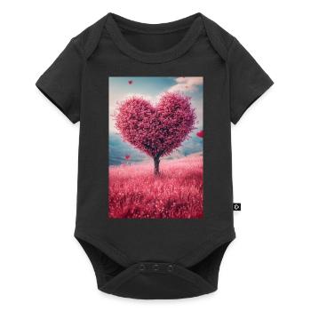 Romantic Heart Tree in Bloom - Baby Premium short-sleeve bodysuit - black - Front