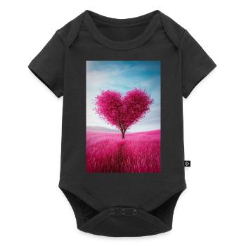 Heart-Shaped Tree of Love - Baby Premium short-sleeve bodysuit - black - Front