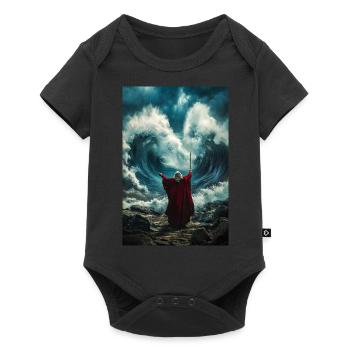 La force divine la mer - Body à manches courtes Premium Bébé - noir - Devant
