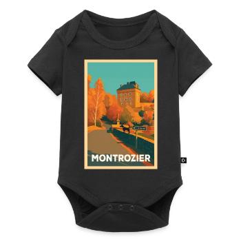 Montrozier village de France - Body à manches courtes Premium Bébé - noir - Devant