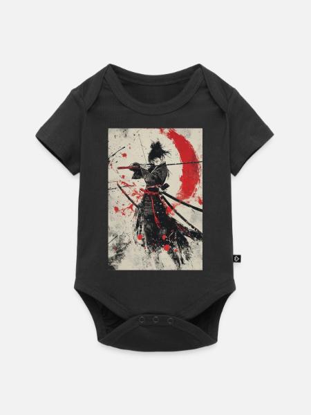 Samurai-Geist in Rot und Schwarz - Baby Premium Kurzarmbody - Schwarz